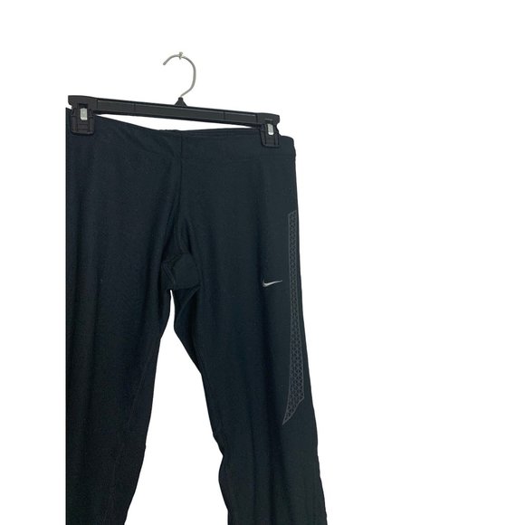 Nike Dri Fit Womens Size M Tech 2 Black Reflective Running Leggings Pants Athlet - Picture 2 of 5
